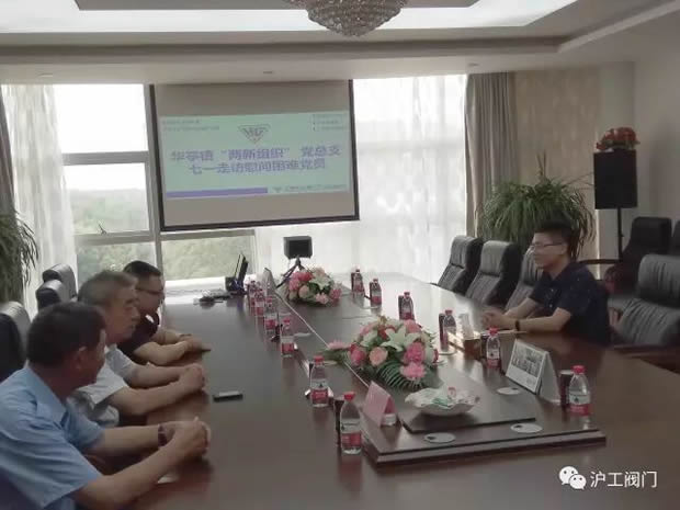 華亭鎮(zhèn)“兩新組織”黨總支七一前夕走訪慰問(wèn)滬工閥門(mén)困難黨員（圖1）